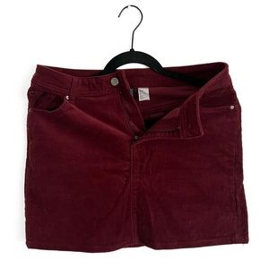 Divided H&M - Women’s Corduroy Skirt (Maroon Wine, 6)
